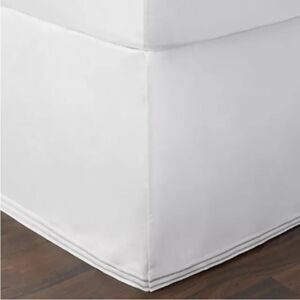 HUDSON PARK COLLECTION Italian Linens Full Bedskirt, white/stripe Silver